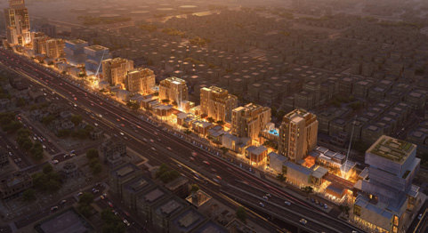 مشروع سكني على طريق رئيسي